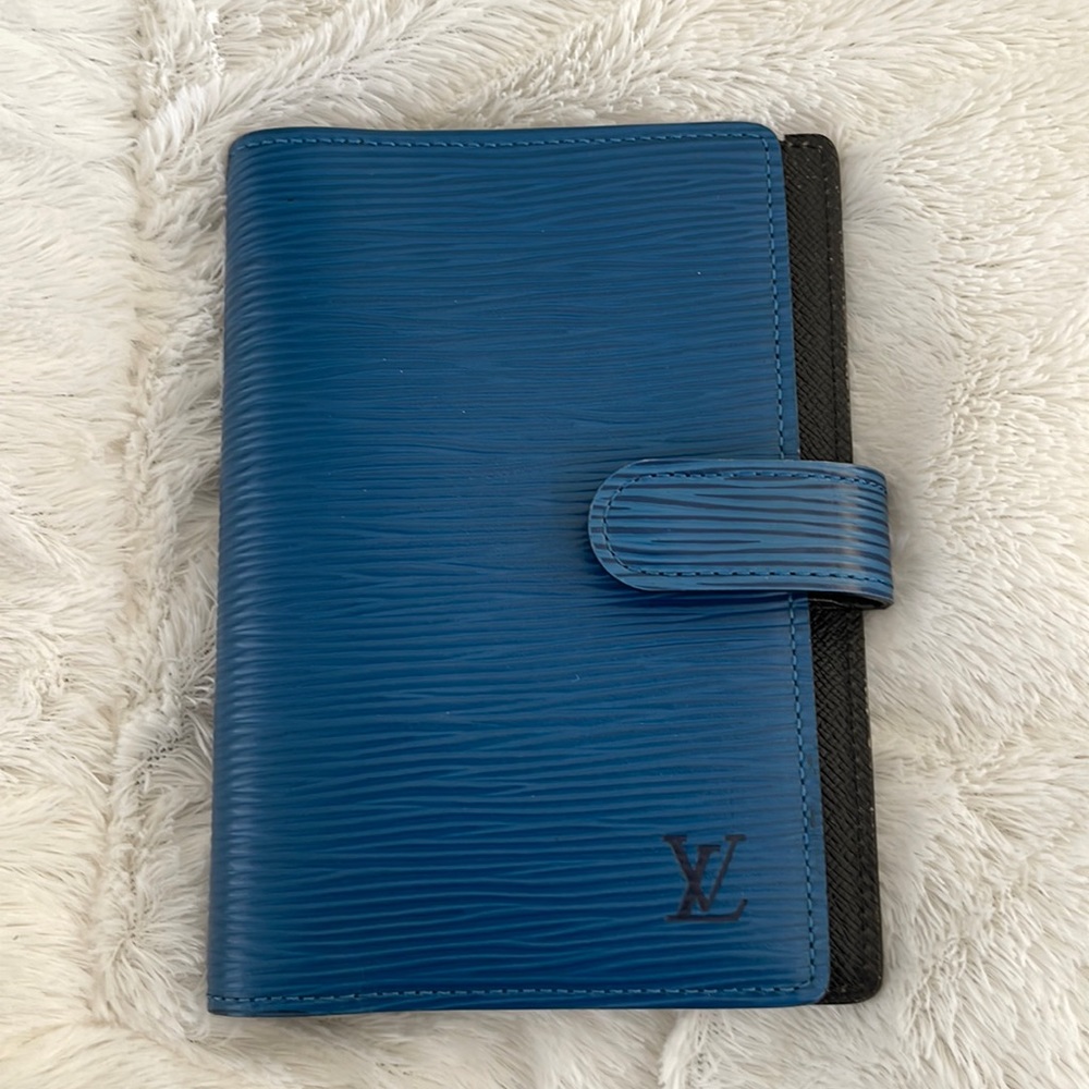 ⚜️ Louis Vuitton Blue Toledo Epi Agenda Pm Wallet